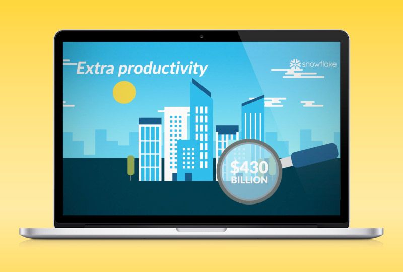 Video infografía para servicios en la nube de Snowflake